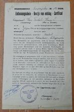 WO2 Bewijs van ontslag krijgsgevangenen 1940 Aalst WW2, Autres types, Autres, Enlèvement ou Envoi