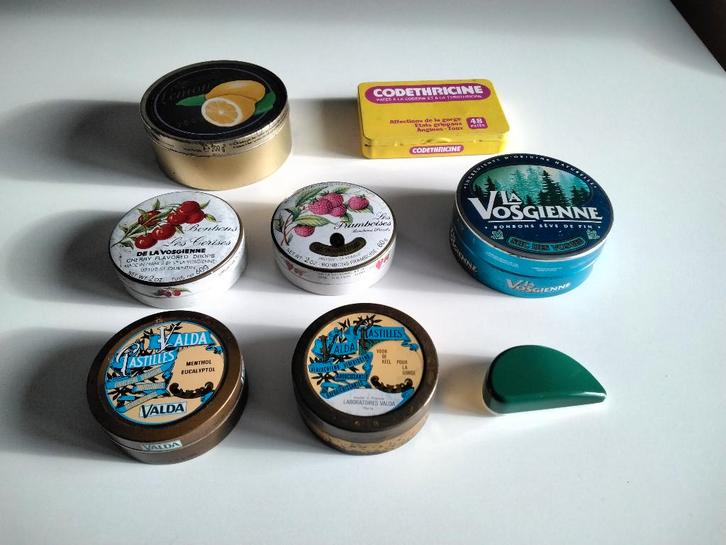 Oude snoepdozen en keeldruppels., Verzamelen, Blikken, Gebruikt, Overige, Ophalen of Verzenden