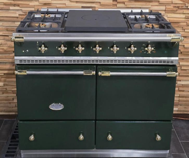 🔥Luxe Fornuis Lacanche 100 cm GROEN & MESSING 2 ovens, Elektronische apparatuur, Fornuizen, Zo goed als nieuw, Vrijstaand, Gas