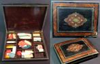 1860 napoléon III boite à jeux Coffret ancien précieux bois, Antiquités & Art, Envoi