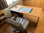 Houten bureau met ladenblok, Huis en Inrichting, Ophalen, Gebruikt, Bureau