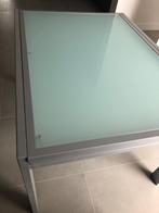 Glazen tafel in perfecte staat met uitschuifbaar blad, Huis en Inrichting, Tafels | Eettafels, Ophalen, 200 cm of meer, 50 tot 100 cm