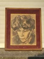 Fusain femme signe jean laudy, Antiek en Kunst, Ophalen of Verzenden