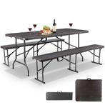 Vouwtafel – Inklapbare Picknickset – met 2 Zitbanken – 21528