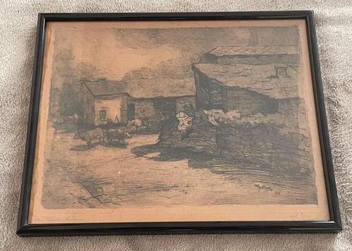 Edmond Delsa (1875 - 1957) - Ets - 1905, Antiek en Kunst, Kunst | Etsen en Gravures, Ophalen of Verzenden