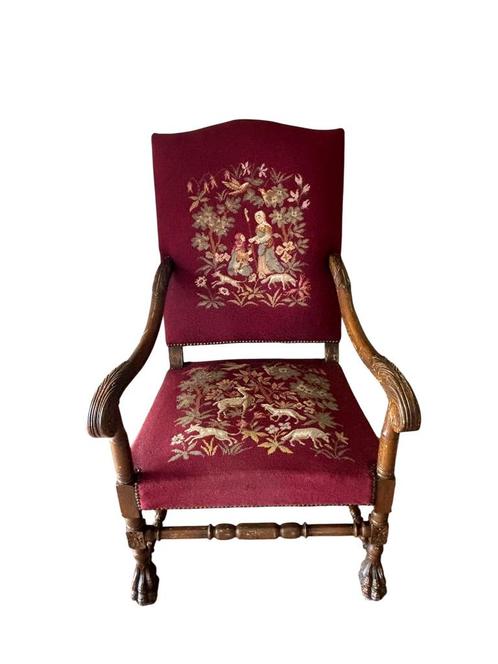 Antieke gobelin stoel, Antiek en Kunst, Antiek | Meubels | Stoelen en Sofa's, Ophalen