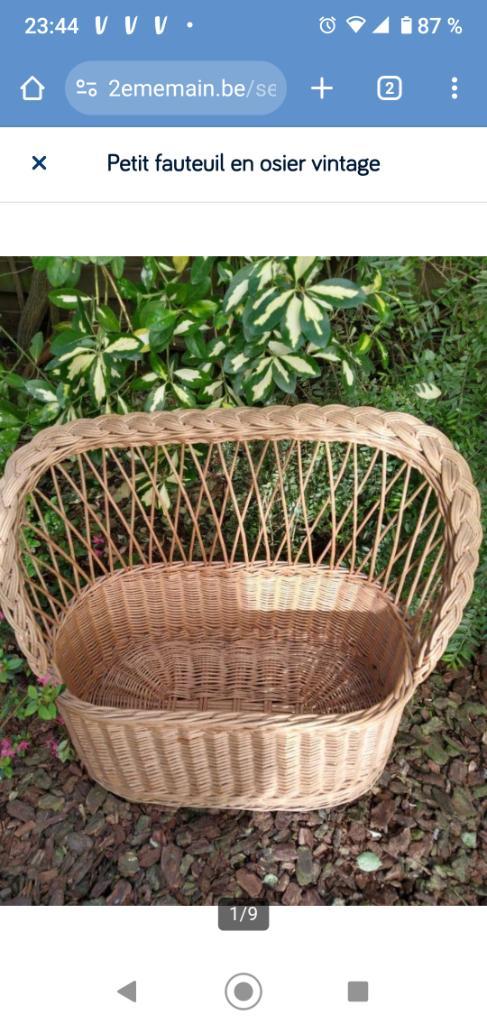 Oude rieten kist met bankje, Huis en Inrichting, Woonaccessoires | Kisten, Gebruikt, 50 tot 75 cm, Minder dan 50 cm, 50 tot 100 cm