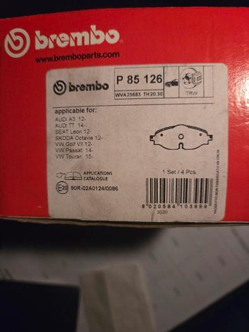 NIEUW!!brembo remblokken voor.VW ,audi, skoda, seat.vooraan beschikbaar voor biedingen