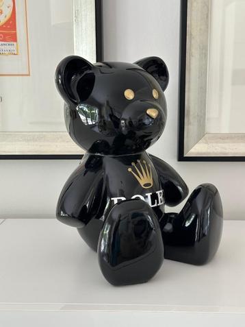 Teddybeer Zittend Hommage to Rolex Zwart 34cm Pop Art beschikbaar voor biedingen