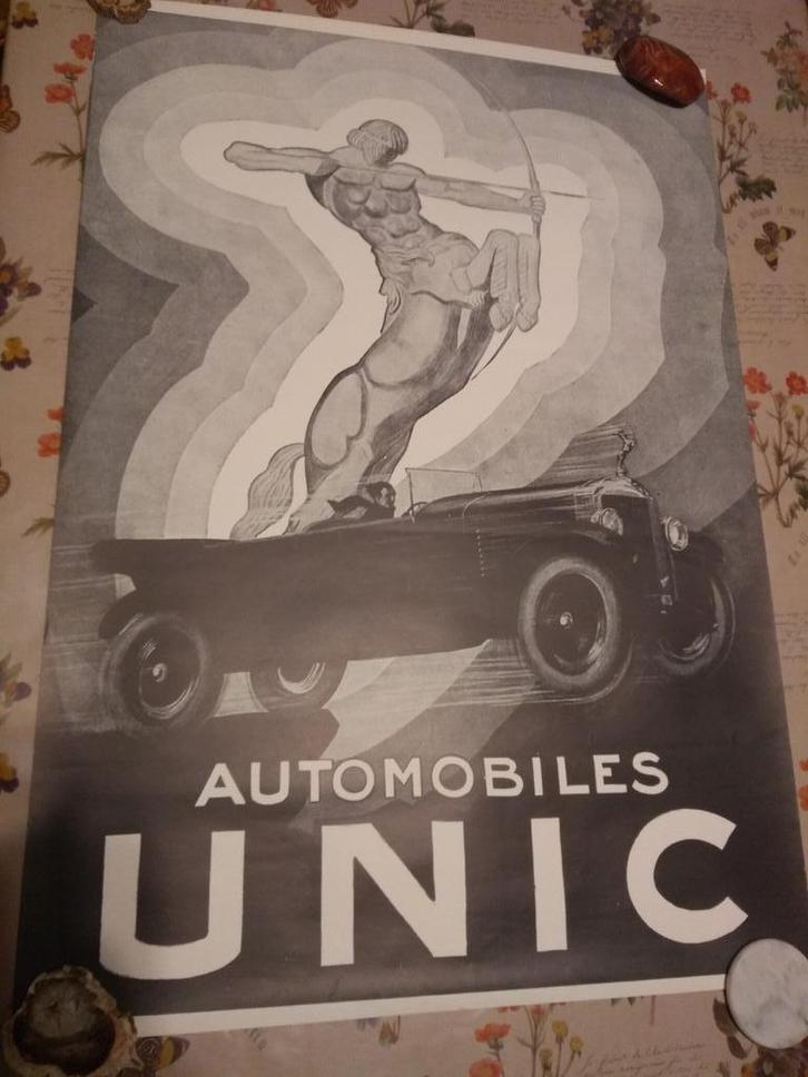 Vintage reclameposters  oa peugeot (1926) & automobiles  uni, Verzamelen, Posters, Gebruikt, Reclame, A1 t/m A3, Rechthoekig Staand