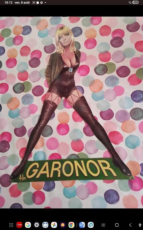 **GARONOR** pin-up, Verzamelen, Merken en Reclamevoorwerpen, Gebruikt, Reclamebord, Ophalen of Verzenden