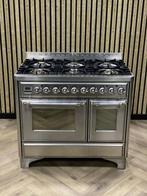 Luxe Boretti Majestic RVS Gas 100CM + 2 Ovens, Elektronische apparatuur, 60 cm of meer, 5 kookzones of meer, Grill, Vrijstaand