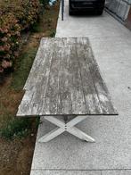 Tuintafel, stoelen en bank, Tuin en Terras, Ophalen, Gebruikt, Rechthoekig, Hout