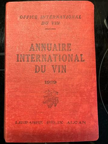 Annuaire international du vin 1939 beschikbaar voor biedingen