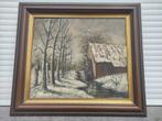 huile sur toile moulin a eau enneige signe L R wouters, Antiek en Kunst, Kunst | Schilderijen | Klassiek, Ophalen