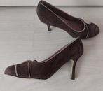 Escarpin 36 daim brun, détail beige. Talon 8 cm Marque 3 Sui, Pumps, Bruin, 3 suisses, Ophalen of Verzenden