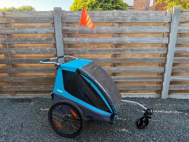 Thule coaster xt fietskar, Fietsen en Brommers, Fietsaccessoires | Aanhangwagens en Karren, Gebruikt, Kinderkar, Opvouwbaar, Ophalen