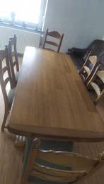 Stevige woonkamertafel met 6 stoelen, Ophalen, Overige materialen, Gebruikt, 50 tot 75 cm