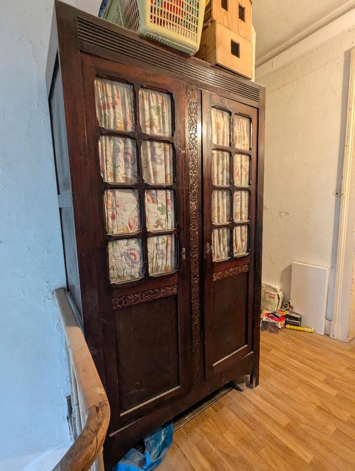 Rustieke massief houten kledingkast, Huis en Inrichting, Kasten | Wandmeubels, Gebruikt, 150 tot 200 cm, Minder dan 150 cm, 25 tot 50 cm