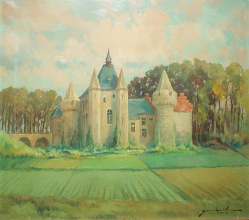 Jan De Winne (1919): Kasteel Laarne 1961 (74 x 64 cm), Antiquités & Art, Art | Peinture | Classique, Enlèvement ou Envoi