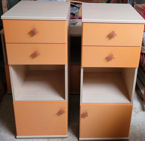 *retro* kasten - oranje met bloemetjesknop (7 stuks), Huis en Inrichting, Kasten | Overige, Gebruikt, Ophalen
