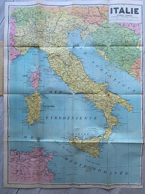 Vintage Carte Italie De Rouck 34 1/200000 Années 1920 - 1930, Antiquités & Art, Antiquités | Cartes scolaires, Géographie, Enlèvement ou Envoi