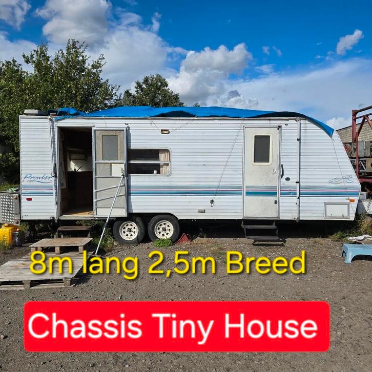 Caravan chassis tiny house woonwagen trailer aanhangwagen 8m, Caravans en Kamperen, Caravanaccessoires, Zo goed als nieuw, Ophalen
