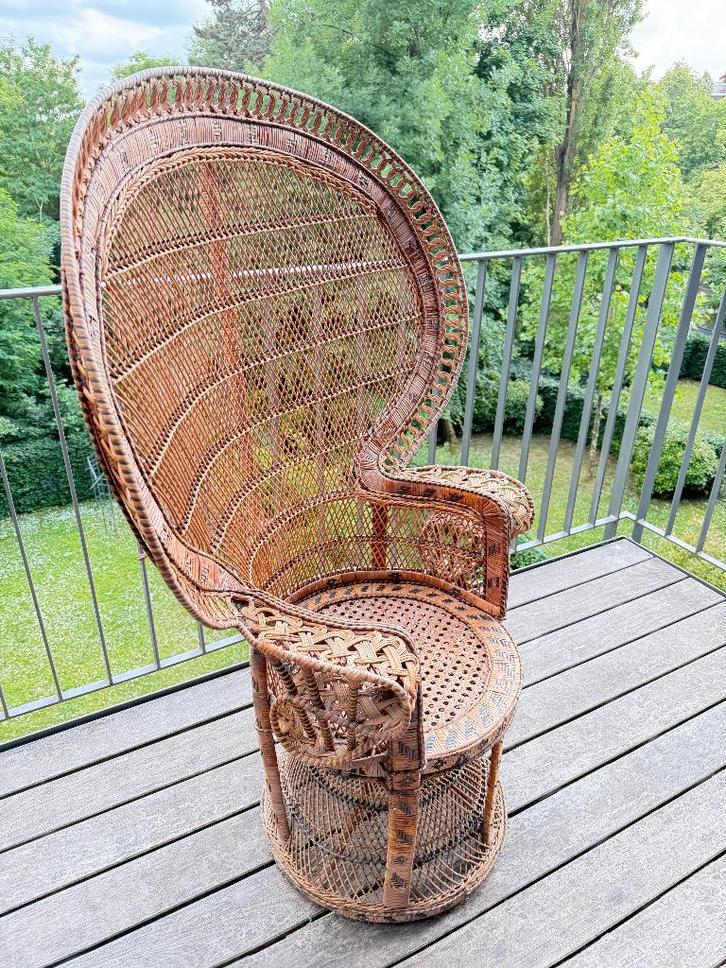 Chaise Emanuelle (Peacock Chair Vibes), Antiquités & Art, Antiquités | Meubles | Chaises & Canapés, Enlèvement ou Envoi