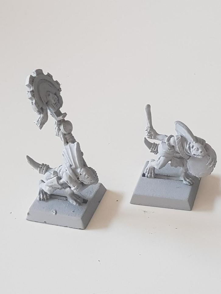 warhammer fantasy: lizardmen skink command, metaal, 2 stuks, Hobby en Vrije tijd, Wargaming, Zo goed als nieuw, Warhammer, Ophalen of Verzenden