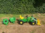 KINDERTRACTOR_Rolly Toys_inclusief graafbak + 2 aanhangwagen, Kinderen en Baby's, Speelgoed | Buiten | Skelters, Ophalen, Zo goed als nieuw