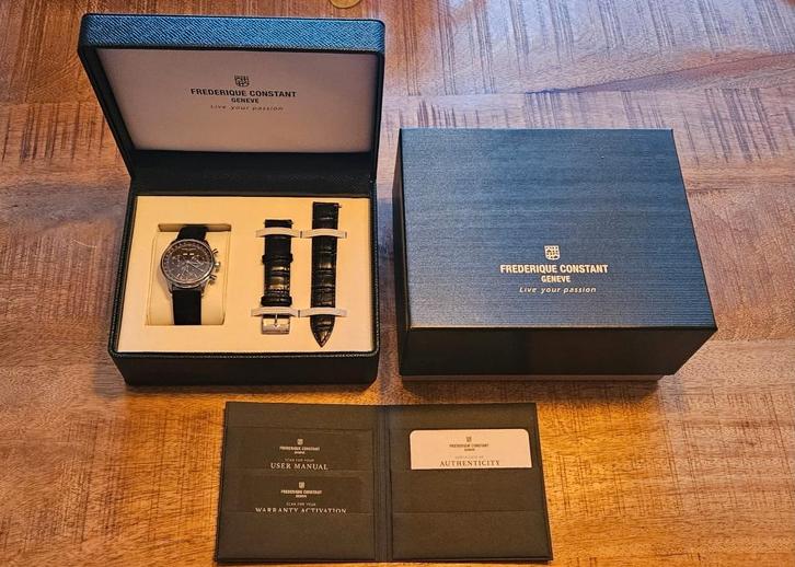 Frederique Constant - Classics Chronograph - Triple Calendar, Handtassen en Accessoires, Horloges | Heren, Nieuw, Polshorloge