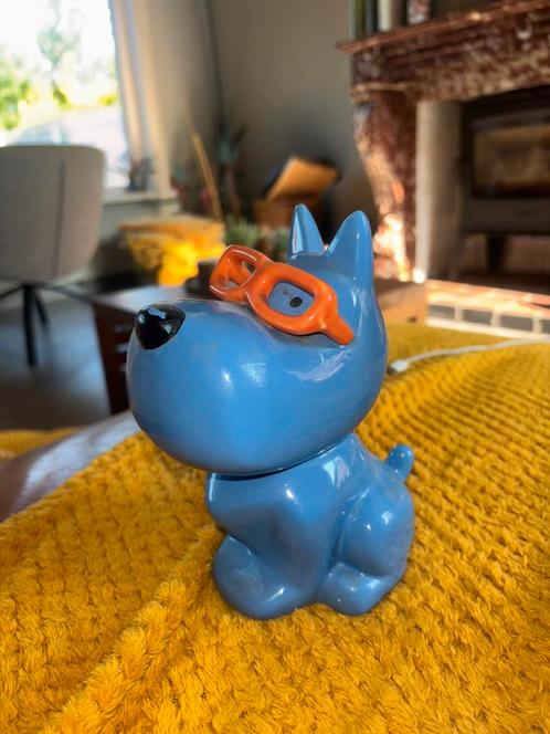 Vintage Keramieken Spaarpot – Hond met Oranje Bril, Verzamelen, Spaarpotten, Zo goed als nieuw, Ophalen