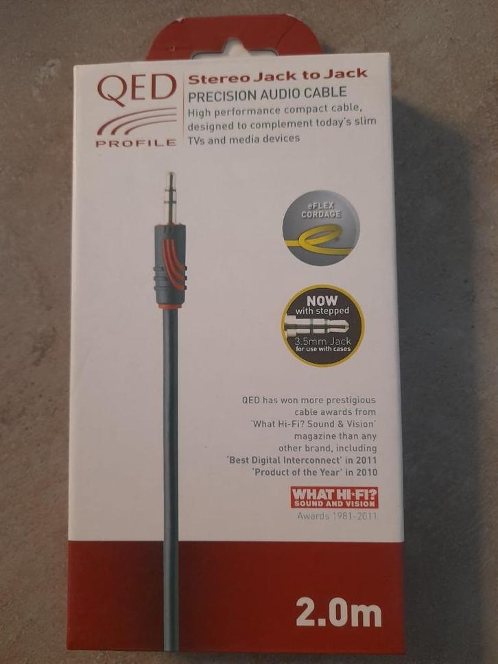 QED stereo Jack to Jack (digital interconnect) 2.0m, Audio, Tv en Foto, Audiokabels en Televisiekabels, Nieuw, Overige kabels