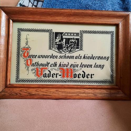 Spreuk vader - moeder , 20 euro, Antiek en Kunst, Antiek | Wandborden en Tegels, Ophalen