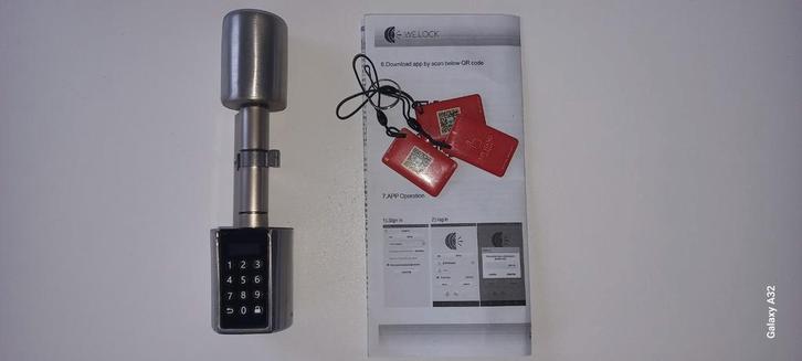 Elektronisch deurslot, Doe-het-zelf en Bouw, Hang- en Sluitwerk, Zo goed als nieuw, Slot, Inox, Ophalen