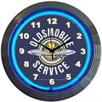 Oldsmobile service neon klok en veel andere klokken cadeau, Ophalen of Verzenden, Nieuw, Lichtbak of (neon) lamp