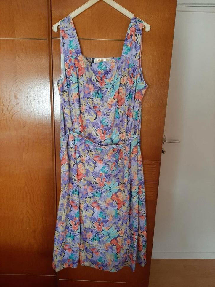 Vintage Damart zomerjurk – maat 48 – bloemen, Kleding | Dames, Jurken, Gedragen, Maat 46/48 (XL) of groter, Geel, Ophalen of Verzenden