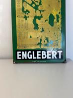 ENGLEBERT emaille reclamebord 1956, Ophalen of Verzenden, Gebruikt, Reclamebord