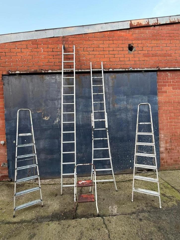 Diverse ladders te koop aluminium & ijzer, Doe-het-zelf en Bouw, Ladders en Trappen, Gebruikt, Ladder, Ophalen