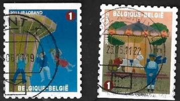 2 Postzegels België 2011 De foor beschikbaar voor biedingen