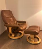 Fauteuil relax Stressless Ekornes en cuir couleur cognac, Enlèvement, Comme neuf, Cuir