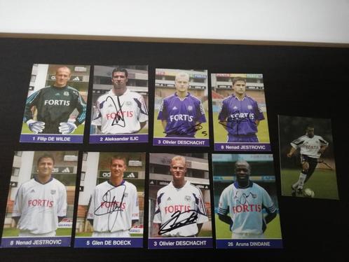 Gesigneerde kaarten RSC Anderlecht 2002-2004, Collections, Articles de Sport & Football, Comme neuf, Cartes de joueur, Enlèvement