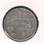 10908 * LEOPOLD II * 1 frank 1909 fr  zonder punt * Z.Fr/Pr., Zilver, Verzenden