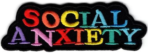 Social Anxiety stoffen opstrijk patch embleem, Collections, Autocollants, Neuf, Envoi