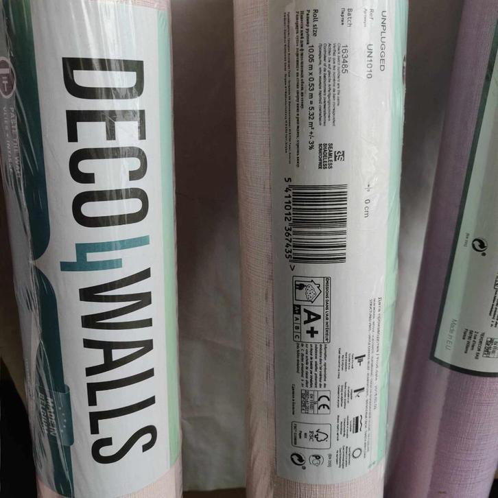 papier peint intissé solide 5 rouleaux, 6,00€ pièce, Huis en Inrichting, Stoffering | Behang, Roze, Ophalen