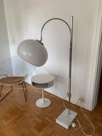 Vintage vloerlamp leeslamp 70's plexi, metaal en marmer, Gebruikt, Metaal