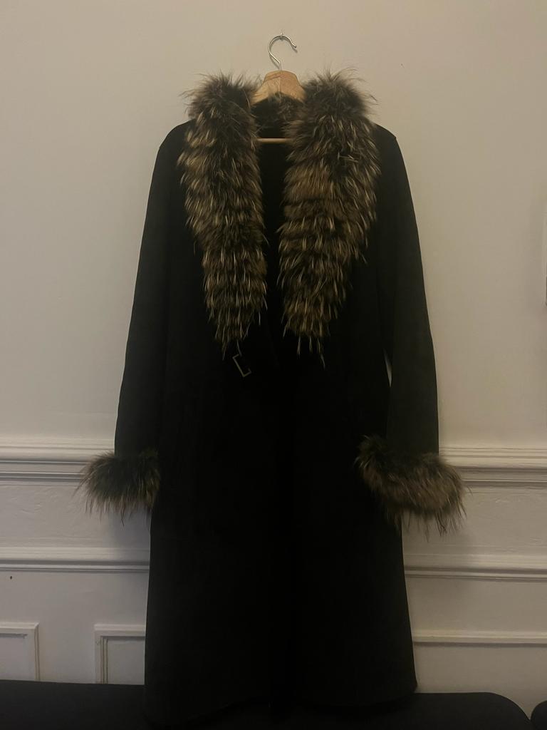 Manteau long agneau de Toscane, Kleding | Dames, Jassen | Winter, Gedragen, Maat 36 (S), Zwart, Ophalen of Verzenden