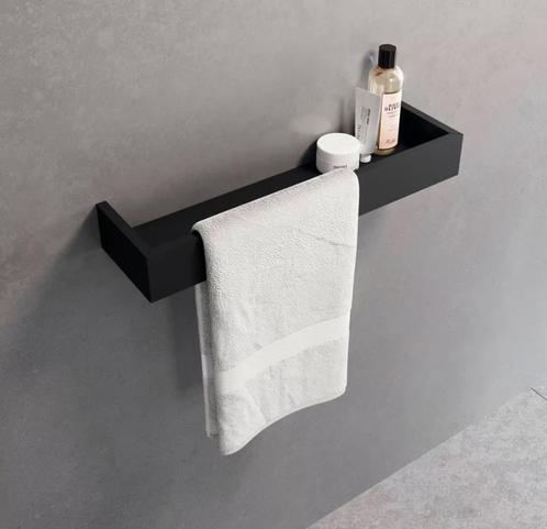 Novellini Frame planchet met handdoekhouder - mat zwart, Huis en Inrichting, Badkamer | Badtextiel en Accessoires, Nieuw, Overige typen