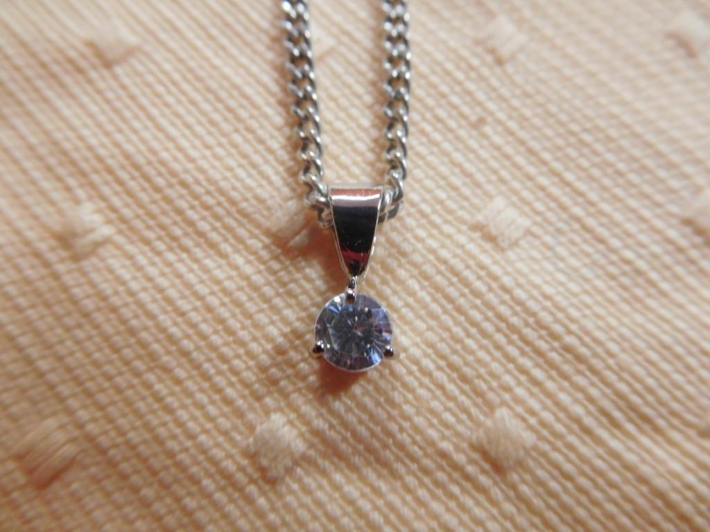 Chaîne + pendentif avec un faux "brillant" en argent 835, Enlèvement ou Envoi, Neuf, Argent, Argent