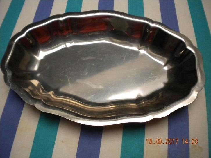 Inox serveerschotel voor ...., Diversen, Rommelmarktspullen, Ophalen